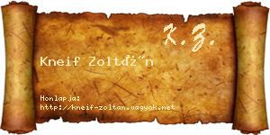 Kneif Zoltán névjegykártya